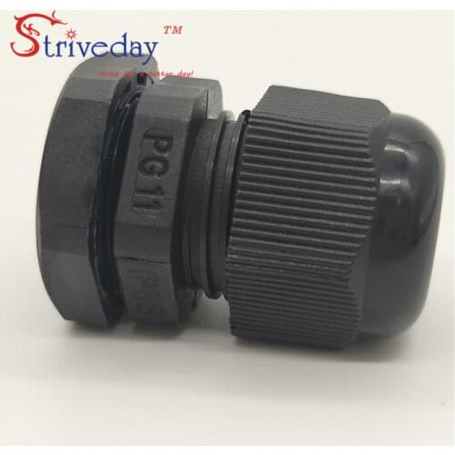 100pcs/lot White Black PG11 Nylon cable gland Wiring Accessories LED cable connector waterproof Gland