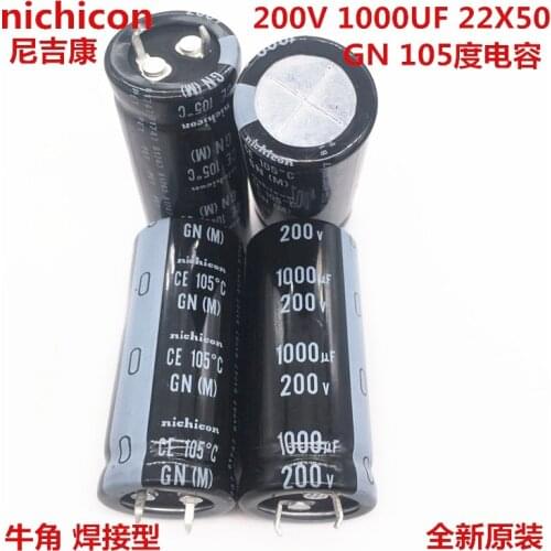 2PCS/10PCS 1000uf 200v Nichicon GN 22x50mm 200V1000uF Snap-in PSU Capacitor