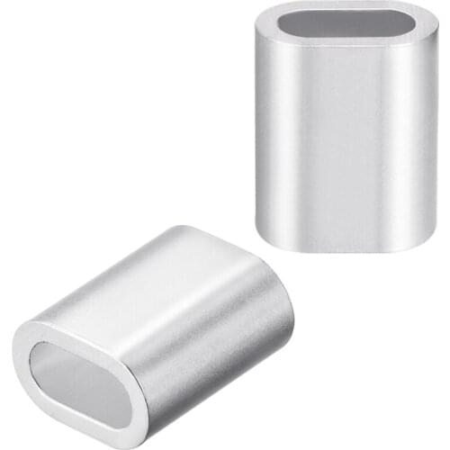 Uxcell 20Pcs M5 Aluminum Oval Sleeve 5.4mm(7/32 inches) Steel Wire Rope Crimping Sleeves Clips Cable Ferrules Tool Parts