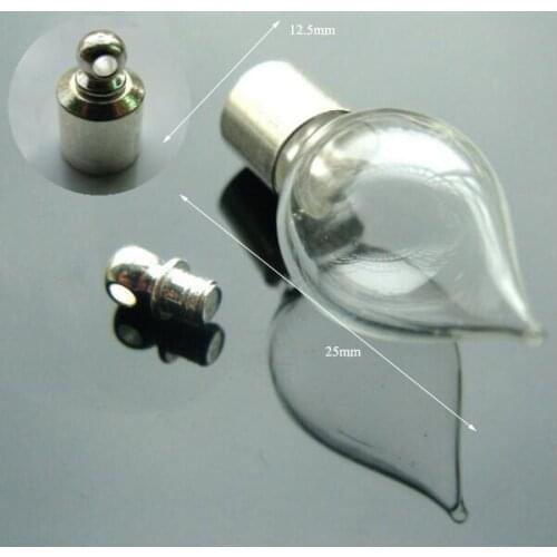 20pieces SCREW CAP water drop 30.6*12.5mm name on rice art glass vial pendant mini wishing glass bottle jewelry making component