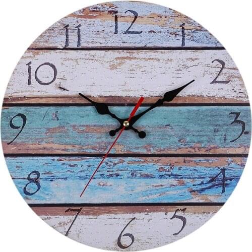 3D DIY Quartz Clocks Vintage Rustic Wooden Wall Clock Antique Shabby Retro Watches Home Kitchen Room Decoration Living Room