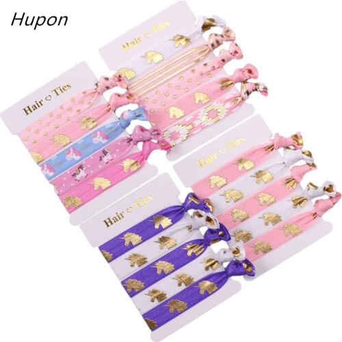 5pcs Unicorn Birthday Party Decors Bracelet Unicorn Headband Hand Rope Hair Accessories Kids Birthday Unicornio Party Supplies