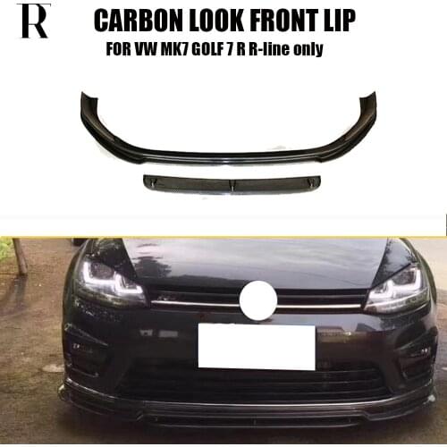 MK7 Carbon Fiber Look Front Bumper Lip Spoiler for Volkswagon MK7 Golf 7 R & R-line 2014 - 2017