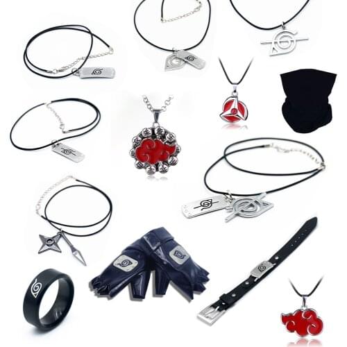 Anime Accessories Japanese Akatsuki Uchiha Kakashi Gloves Mask Turban Anime Accessories Kunai Numerical Sign Props Cosplay