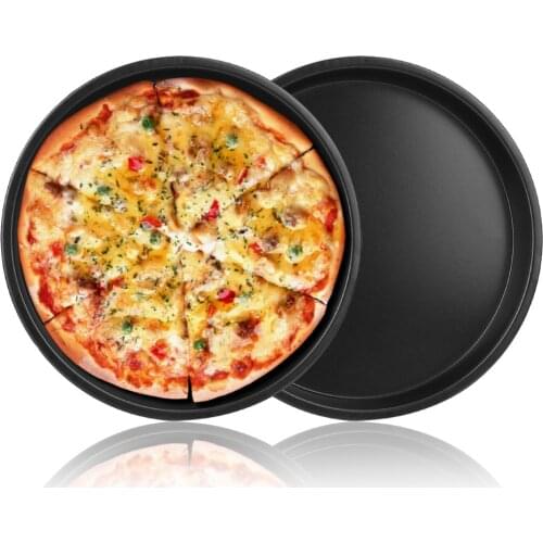Non-stick Mould 6 7 8 Inch Plate Kitchen Baking Pizza Bakeware Dish Carbon Steel Pans Pizza Mold DIY Baking Tool