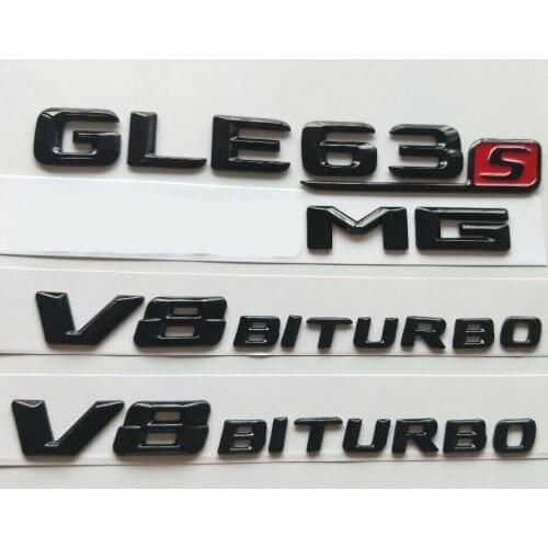 Gloss Black 3D Letters GLE63s for AMG V8 BITURBO Emblems for Mercedes W166 C292