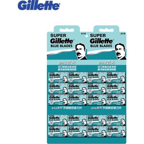 Gillette Super Blue Shaving Razor Blades For Men Stainless Steel double edge manual Shaver Blades refills (5blades x 20 boxes)