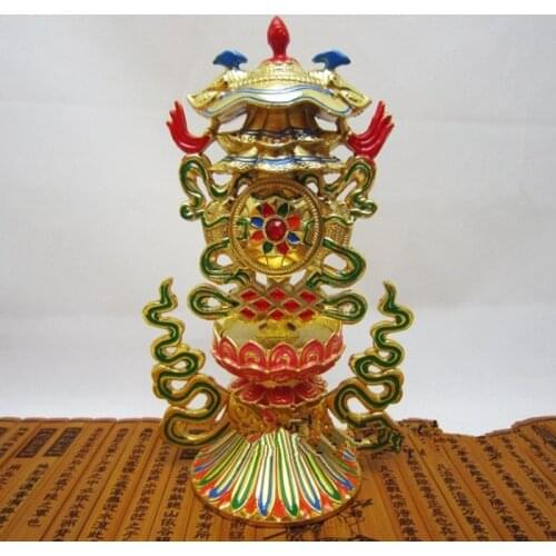 Esoteric Buddhism Offerings Eight Auspicious Combination Exquisite Colored Drawing Figurines Auspicious Temple Decoration
