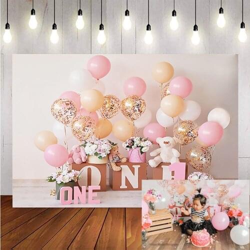 1st birthday party backdrop for photography newborn baby shower background for photo studio photographic First birthday balloons