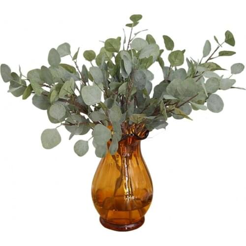 Artificial Silver Dollar Eucalyptus Leaf For Plastic Flowers Household Store Dest Rustic Decoration Clover Plant