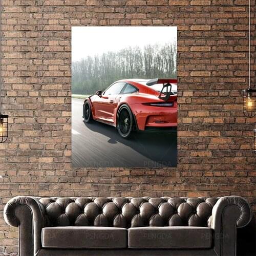 Canvas Printed View Nature Red Car Wall Art Poster Painting Handsome Modern Home Decor Modular Pictures Frame For Living Room