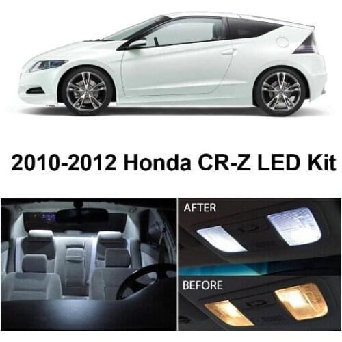 Free Shipping 9Pcs/Lot car-styling Xenon White Package Kit LED Interior Lights For Honda CR-Z 2010-2012