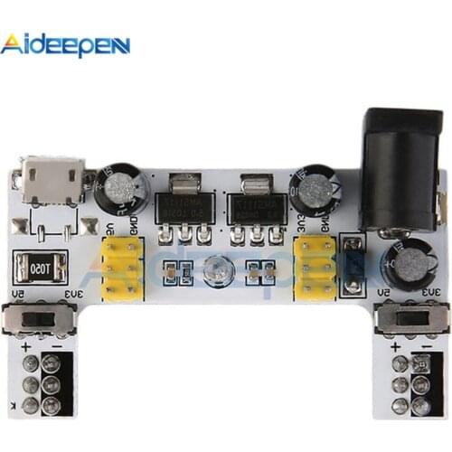 MB-102 Breadboard Power Supply Module MB102 Breadboard Dedicated Power Module 2 Channel DC 7-12V Micro USB Interface
