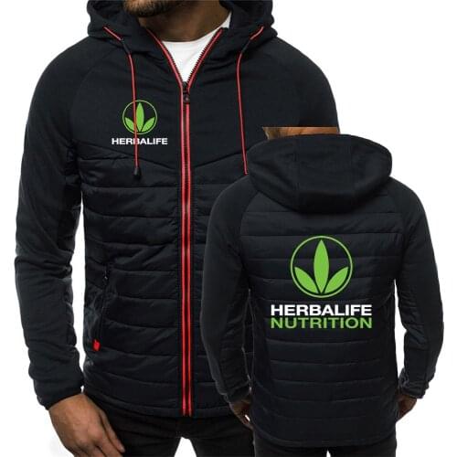 Mans 2021 New HERBALIFE NUTRITION Print Autumn Thickening Splicing Hoodies Men Casual Jacket Solid Warm Zipper Coats Sweatshirt