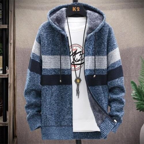 Mens Sweater Autumn Winter cardigan Thick Warm Mens Jackets Handsome Male Knitted Sweaters Mens Jacket Coat