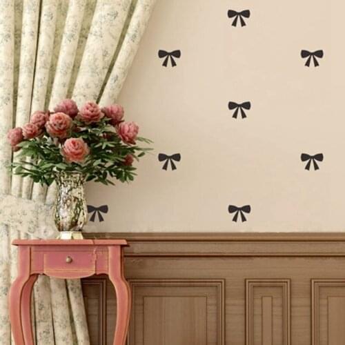 Lovely Little Bow Wall Sticker Home Decor Bedroom Bow Tie Pattern Vinyl Decals for Girls Room Removable Art Stickers Mural ZB497