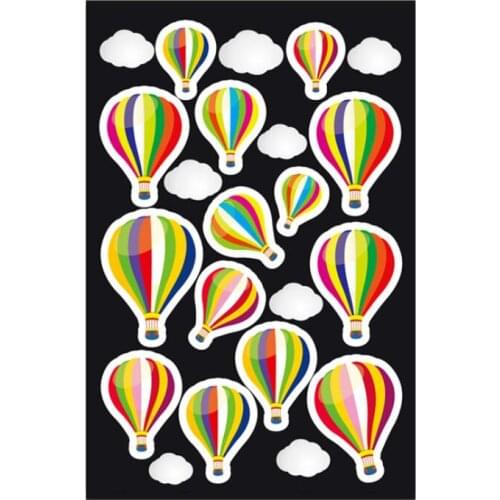 Rainbow Hot Air Balloon Self Adhesive Stickers For Scrapbooking Paper Album Decor Sticker Children Kids Toy 20Pcs/lot