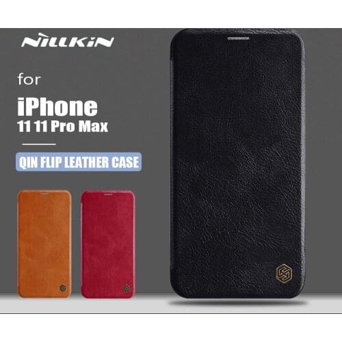 Nillkin for iPhone 11 11 Pro Max Case Qin Flip Leather Case Ultra-Thin Soft Touch Protective Phone Case for iPhone 11 11 Pro Max
