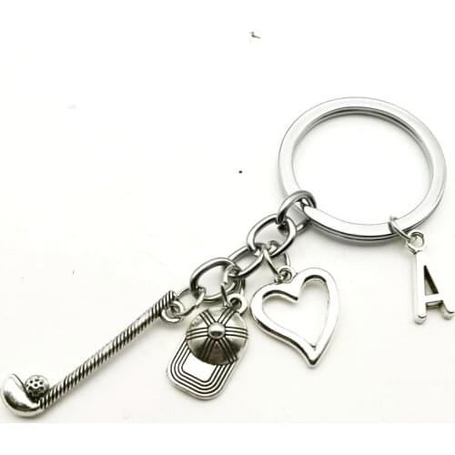 New Letter Golf Keychain Club Hat Cute Keychain Club Keychain Men and Women Jewelry Gift A-Z