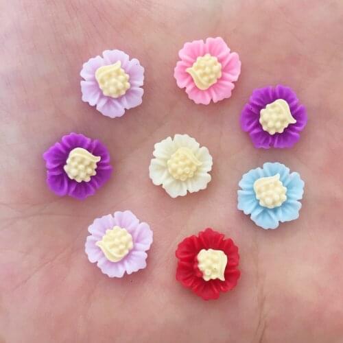 New 80PCS 12mm Resin solid color 3D Conch flower shape Flat back stone scrapbook Embellishment DIY Wedding appliques SW14*2