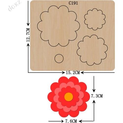 New Flower Wooden die Scrapbooking C-191 Cutting Dies Compatible with most die cutting machines