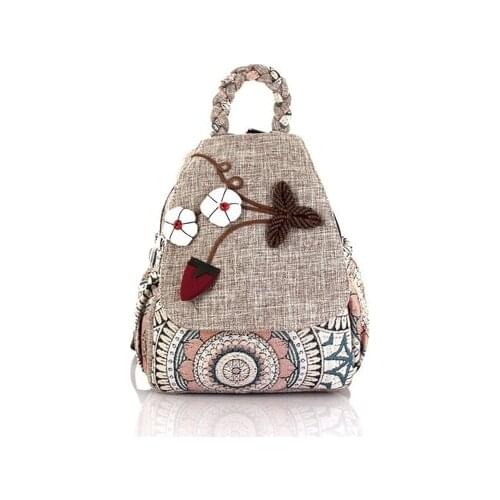 New coming women shopping national string appliques backpacks!Nice bohemian embossing cover backrack All-match casual backruck