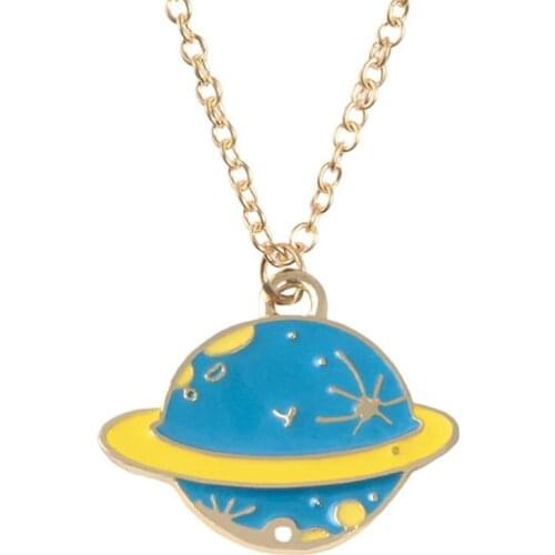 Cute Universe Sky Necklace Travel Pendant Necklace Keychain Cartoon Key Chain For Men Women Kids Kid Gifts