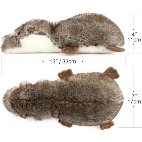 Squeak Plush Dog Toys,Super Soft Faux-Fur Stuffed Plush Otter-Shaped Pet Toys,Dog Biting Training Playing Chew Toys Non-Toxic