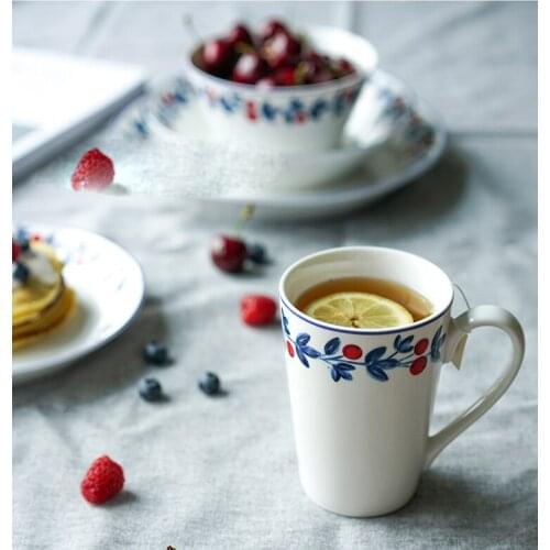 Underglaze Color Cups Pottery Large Capacity Beer Espresso Coffee Cup Set Retro Porcelain Teacups Chinese Kung Fu Mugs