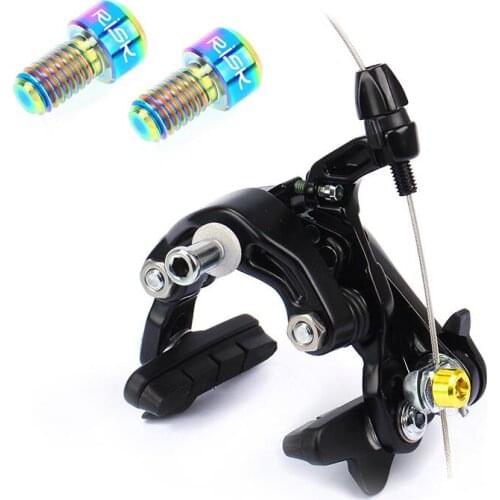 RISK 2PCS/lot M6x10mm Titanium Alloy Road Bike Bolts Allen Head MTB Brake Calipers Screws Cycling Bicycle Stem Brake Fixed Bolts