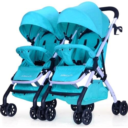 Twin baby stroller detachable, portable, reclining, foldable, shock absorbing, two baby double stroller BB car