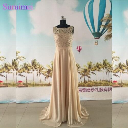 Champagne Evening Dresses Chiffon Floor Length High Neck With Spaghetti Straps Backless Cheap Evening Gown Prom Dresses On Sale
