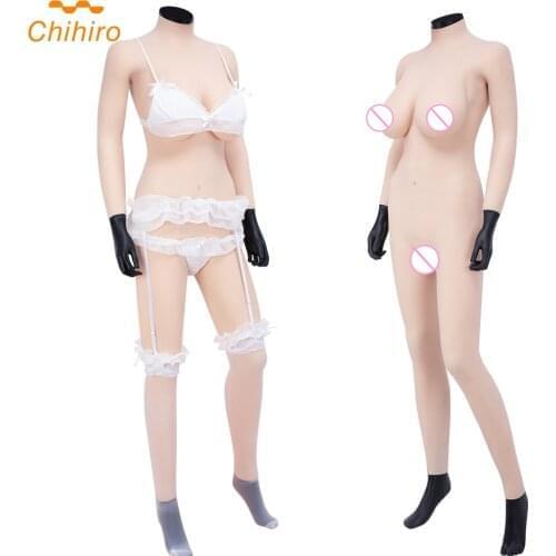 C cup Silicone Breast Forms Silicone Doll Full Body Whole Cropped Bodysuit with artificial vagina Crossdresser Transgender Tits