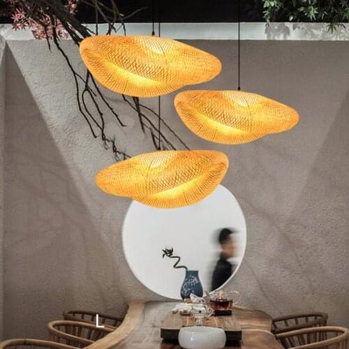 Modern Bambo Pendant Llights Bamboo Lamp Asia Simplicity Restaurant Hotel Pendant Lamp for Living Room Hanging Cafe Kitchen Lamp