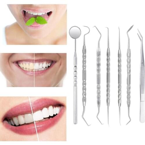 Steel Dental Tools Dentist Tweezer Mirror Large Curved And Seven Shape Probe Periodontal Scalpel Oral Tooth Care Kit
