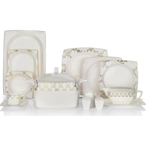 SCHAFER TILSIM (SHF7052) DINNER SET-85 PCS.-GOLD