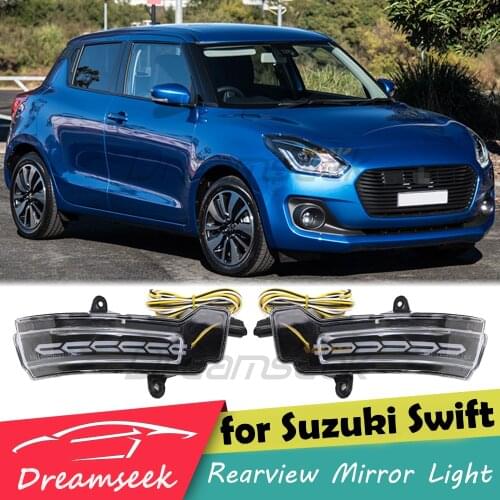 LED Rearview Side Mirror Light for Suzuki Swift 2017 2018 2019 2020 Indicator Lamp with Dynamic Sequential Turn Signal Clear