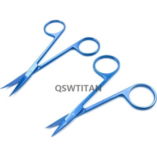 Titanium Iris Scissors 110mm ophthalmic eye instrument Curved / Straight head