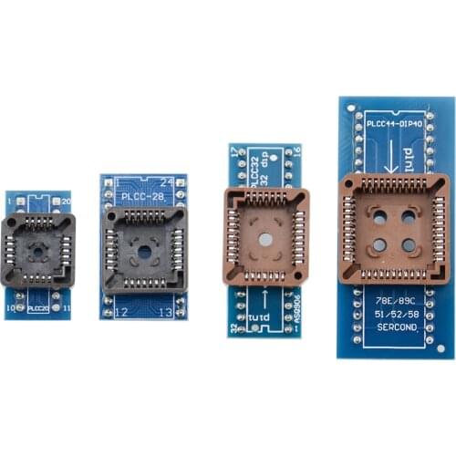 UPMELY 4PCS/Set PLCC44-DIP40 PLCC32 PLCC28 PLCC20 With IC Extractor For TL866ii Plus RT809H Universal Programmers High Quality
