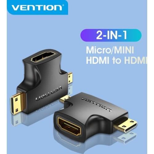 Vention Micro HDMI Adapter Micro Mini 2 in 1 Male to Female Cable Connector Converter for Camera TV Projector Mini HDMI Adapter