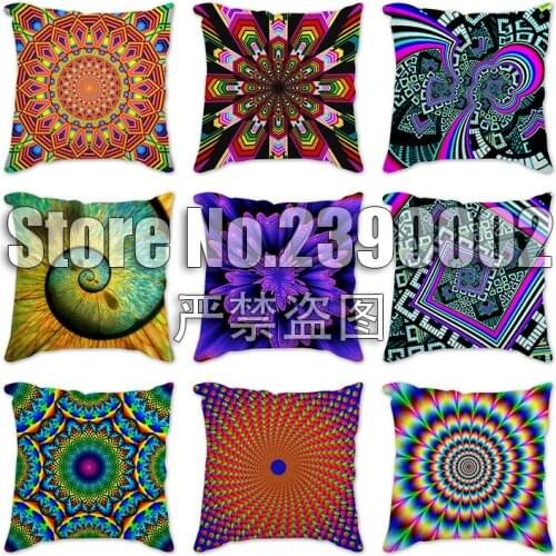 Vintage Mandala Printed Linen Cotton Cushion Cover Retro Flowers Decorative Sofa Throw Pillow Car Chair Home Decor Pillow Case