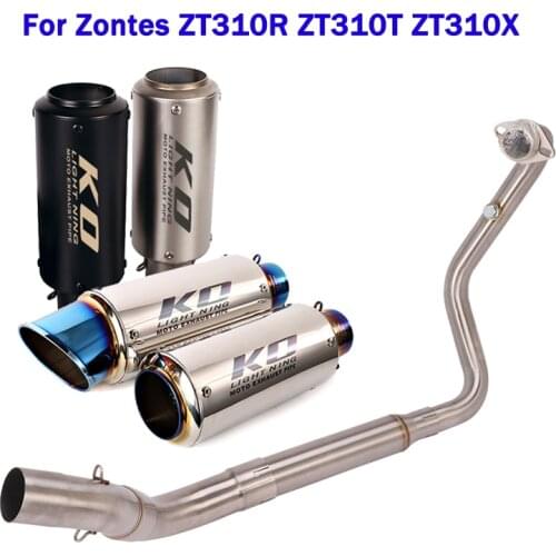 Motorcycle Exhaust System Muffler Header Link Pipe Front Connect Tube Escape Slip On For Zontes ZT310R ZT310T ZT310X