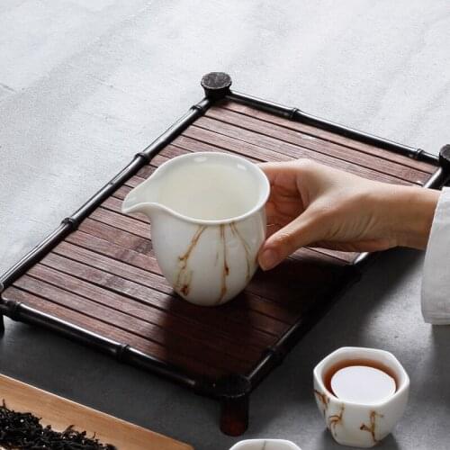 Japanese Ceramic Ink Pitcher Kung Fu Tea Utensils Tea Pot Tea Serving Pot Tea Cup White Porcelain Cup-Dividing Tea Accessories