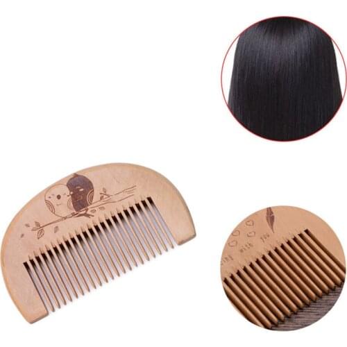 1Pc Natural Peach Wood Comb Close Teeth Anti-static Head Massage Beard Hair Care Wooden Tools Beauty Accessories