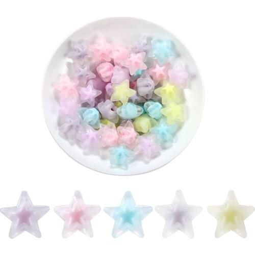 20/50Pcs 16mm Acrylic Spaced Beads Transparent Pentagram Shape Beads for DIY Necklace Earrings Jewelry Making Accessories