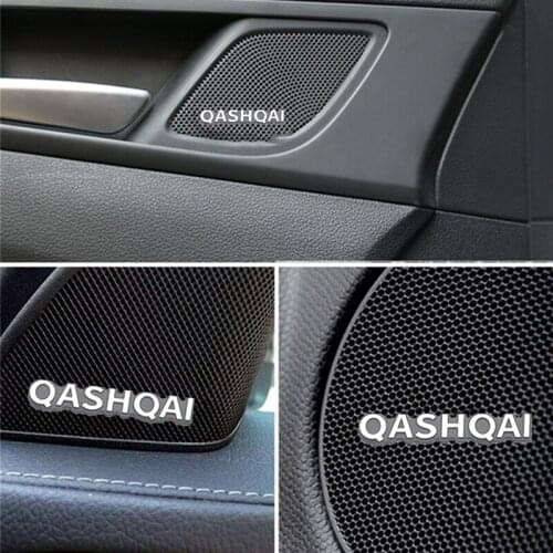 4Pcs Car Styling Speaker audio Emblem Badge Stickers For Nissan qashqai j10 j11 2020 2019 2018 2021 Auto Accessories