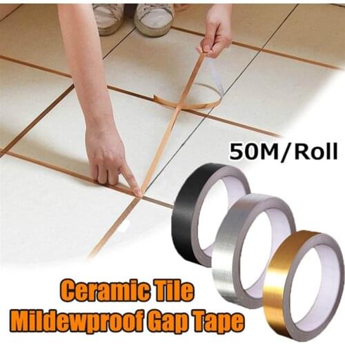 50M Floor Tile Adhesive Tape Waterproof Mildewproof Gap Tape For Bathroom Wall Sticker Decor Corner Side Edges Strip Stickers
