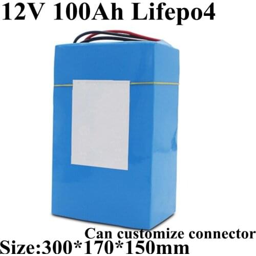 12V 100AH LiFePO4 Cells Deep cyclic discharge Battery Pack for Auto Motor Boat RV Solar Energy Yacht Wholesale Power 14.6v 10A