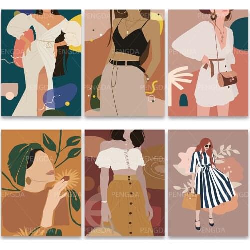 Diamond Painting Fashion Woman Full Round Drill 5D Cross Stitch Home Decor Minimalism Wall Art Craft Leisure Embroidery Picture