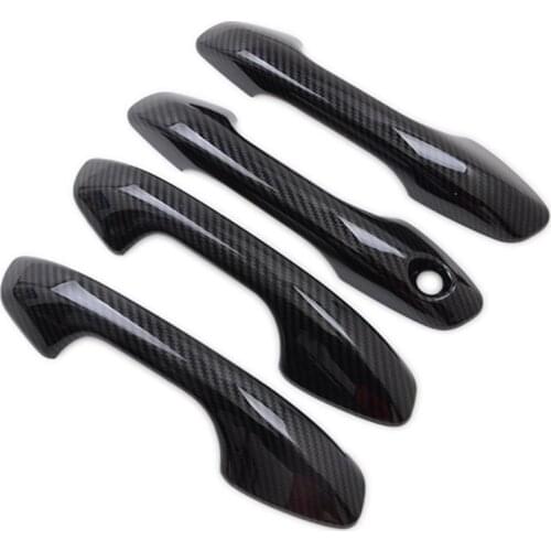 Car Styling Exterior Accessories For Kia Rio 4 X-line 2017 2018 2019 2020 Carbon Fiber ABS Chrome Side Door Handle Cover Trim
